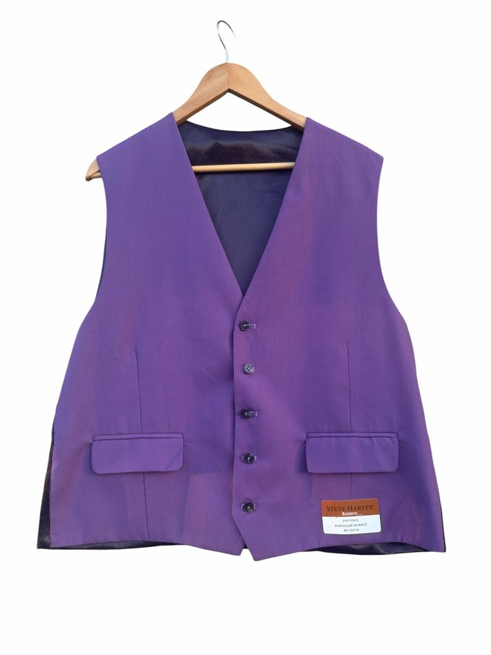 Steve Harvey Purple Men's Vest 44/38 Regular NEW